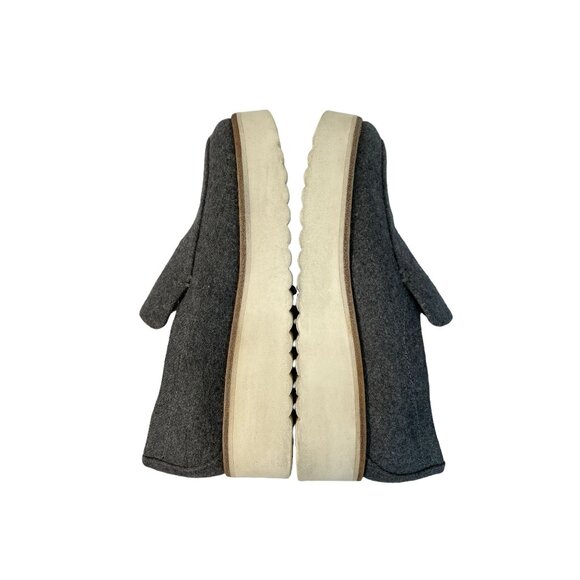 Vince Zeta Platform Wedge Loafer Felt Flannel Grey Size 6M - Picture 4 of 7